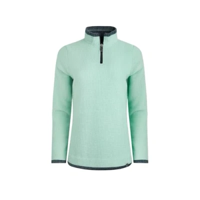 Image of Weird Fish Beye Eco 1/4 Zip Grid Fleece Seaspray Size 16