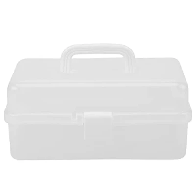Image of Three Layers Storage Case Box Tool Organizer Container Holder with Handle(Transparent)