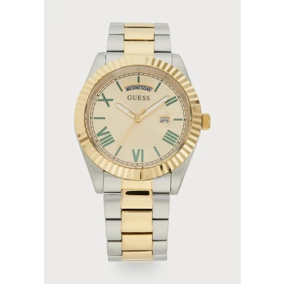 Image of Guess Connoisseur Watch bitone, Men&#039;s, Size: One Size, Bi tone