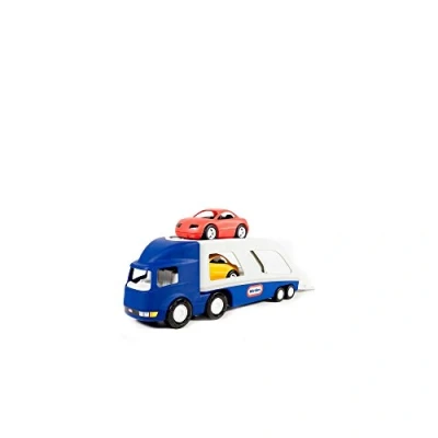 Image of Little Tikes Big Car Carrier Large Hauler with 2 Sports Cars Hours of Fun Indoor or Outdoor Use, Blue, 73 x 19 25 cm