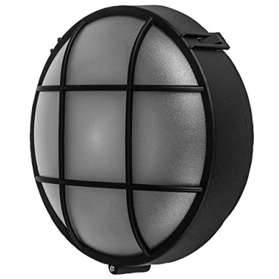 Image of kenable Wall Mounted Lamp Outdoor Round Bulkhead E27 Light IP44 Black