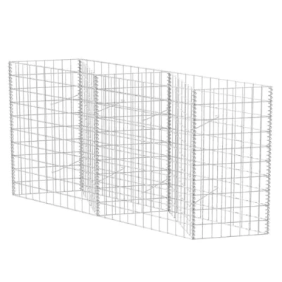 Image of vidaXL Gabion Basket Planter, Galvanised Steel, High Load Capacity, Weather Resistant, Easy Assembly, Garden Design Decor 120x30x100cm.