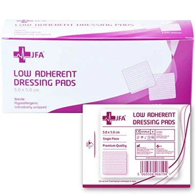 Image of Low Adherent Sterile Absorbent Wound Dressing Pad 5cm x Pack of 100