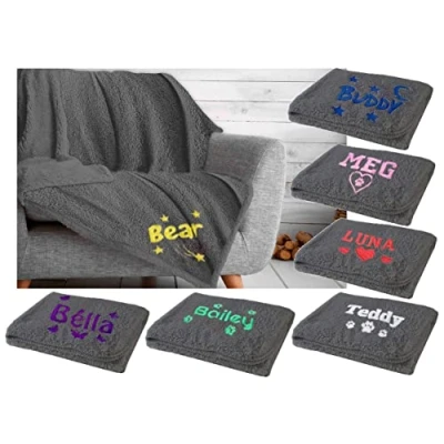 Image of Personalised Supersoft and fluffy Dog Cat Blanket/Fleece/Throw. LARGE SMALL. Blanket, Throw. For Dog, or Pet.
