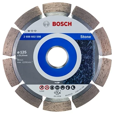 Image of Bosch Professional 1x Diamond Cutting Disc Standard for Stone (for Concrete, Stone, Granite, Ø 125 x 22,23 1,6 10 mm, Accessories Angle Grinders)