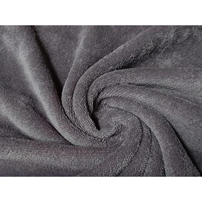 Image of Bamboo Terry Towelling Fabric Material Grey, 1Mtr 150cm x 100cm