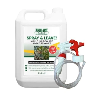 Image of Easylife Moss Mould Lichen &amp; Algae Remover (5 Litre) with Sprayhead Cleaner, Effective and Remover, Patio Driveway Non Caustic Garden Cleaner Fully Guaranteed