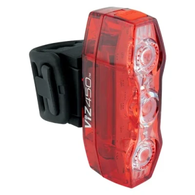 Image of CatEye ViZ450 Rear Bike Light Ultra Bright 450 Lumen Rechargeable Bicycle OptiCube Lens &amp; Daytime Hyperflash Mode for Maximum Visibility USB Accessories