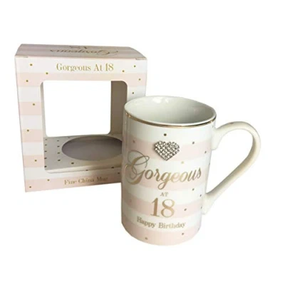 Image of Gorgeous 18th China Mug Happy Birthday Gift for Girls Age Diamante Boxed Present