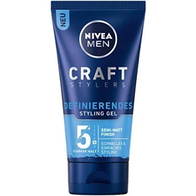 Image of Nivea Men Craft Stylers Defining Styling Gel, Hair Gel with Semi Matt Finish, Quick and Easy Strong Hold, Pack of 1 (1 x 150 ml)