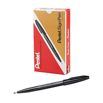 Image of Pentel Sign Pen Black, Pack of 12 , S520 A
