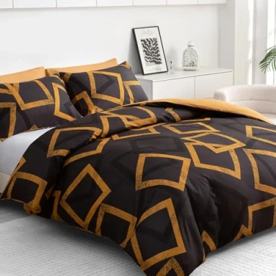 Image of Grace Super King Duvet Set Premium Microfiber Size Cover Sets (220 x 260 cm) Ultra Soft &amp; Reversible 3 PCs Covers Non Iron Bedding With Zipper Closure