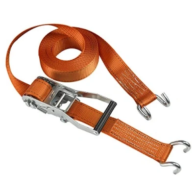 Image of Master Lock 3260EURDAT FastLink Ratchet Strap with open J Hooks, Orange, 6m x 50mm
