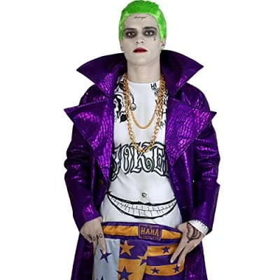 Image of Funidelia Joker Costume Kit Suicide Squad for man Superheroes, DC Comics, Villains adults, accessory fancy dress &amp; props Halloween, carnival parties Size XL Purple
