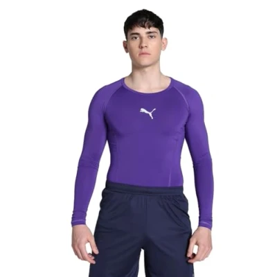 Image of Puma Men&#039;s Liga Baselayer Tee Long Sleeve Functional Underwear, Prism Violet, Medium, Manufacturer size(48/50)