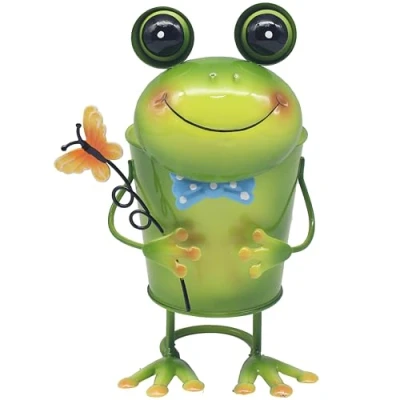 Image of Lesser &amp; Pavey Bright Eyes Frog Planter By Home Decor Figurines Ornaments for Office Decorative Accessories Statues Indoor Outdoor Lovely Gifts Women Men
