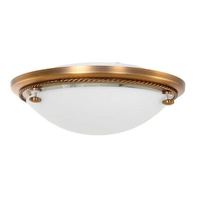 Image of Ceiling And Wall Bowl Semi Flush Light Bronze Brushed, Glass Matt