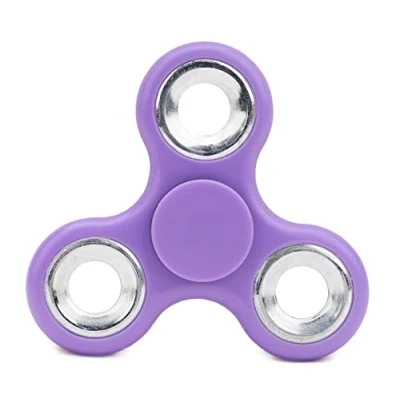 Image of Toyland® Fidget Hand Spinner Stress and Anxiety Relief Assorted Colours (Lilac &amp; Silver Rings)