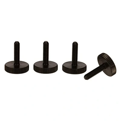 Image of PrecisionGeek Knurled Thumb Screw Black Steel M4 x 16mm DIN 653 dia (Set of 4)