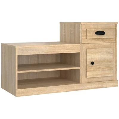 Image of vidaXL Shoe Cabinet Sonoma Oak 100x42x60 cm Engineered Wood