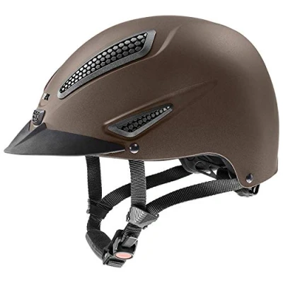 Image of uvex Perfexxion II Sturdy Riding Helmet for Men and Women Individual Fit Optimized Ventilation Brown Matt 52 55 cm