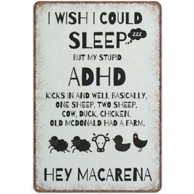 Image of ADHD Awareness, Autism Tin Signs, Poster, Kids Wall Art, Vintage Metal Sign Plaqu Poster Art Pub Bar Kitchen Garden Bathroom Home Decor, 6X8inch