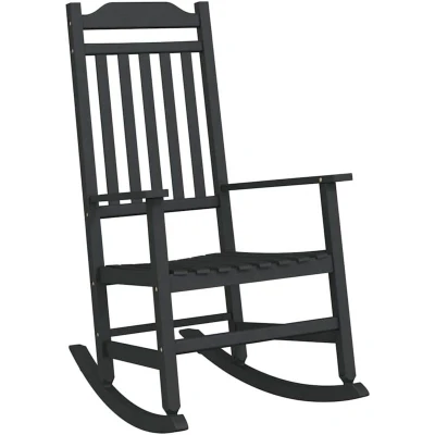 Image of vidaXL Garden Rocking Chair Black 65x84x114 cm HDPE