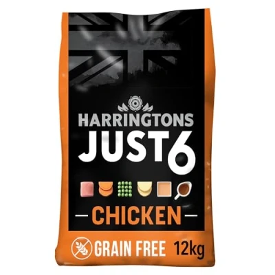Image of Harringtons Just 6 Complete Grain Free Hypoallergenic Chicken &amp; Veg Dry Adult Dog Food 12kg With Added Fresh Baked Bites