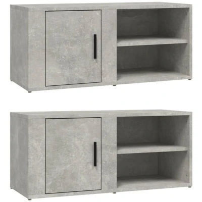 Image of vidaXL TV Cabinets 2 pcs Concrete Grey 80x31.5x36 cm Engineered Wood