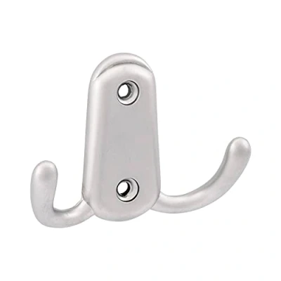 Image of OBF 756151 27 Nickel Plated Matt Grimme Coat Hook Canelli (Coat Hook) Width 17 mm Height 86 Double Zinc Die Cast