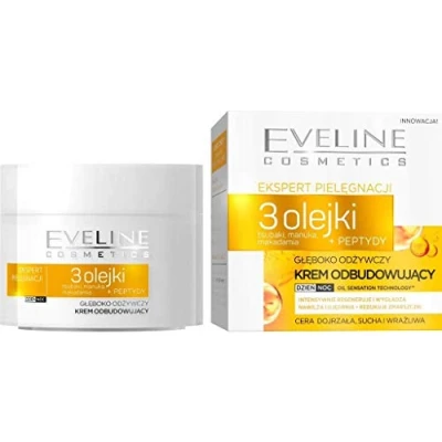 Image of Eveline Skin Care Expert 3 Oils Peptides Deeply Nourishing Day and Night Cream 50ml