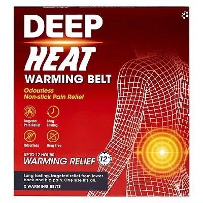 Image of Deep Heat Warming Belt, Long Lasting Pain Relief Therapy (Pack of 2 Belts)