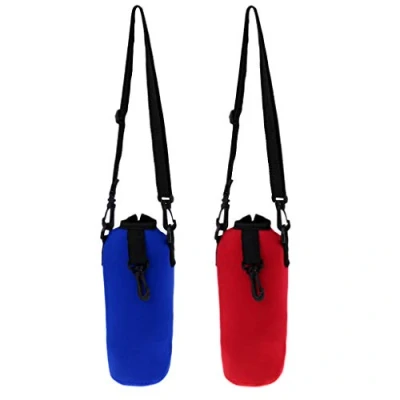 Image of MagiDeal 2pcs Water Bottle Carrier, Insulated Neoprene Holder Bag Case Pouch Cover 750ML, Adjustable Shoulder Strap