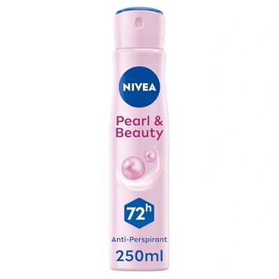 Image of NIVEA Pearl &amp; Beauty Anti Perspirant Deodorant Spray (250ml), Women&#039;s with 48H Sweat and Odour Protection, for Women Extracts