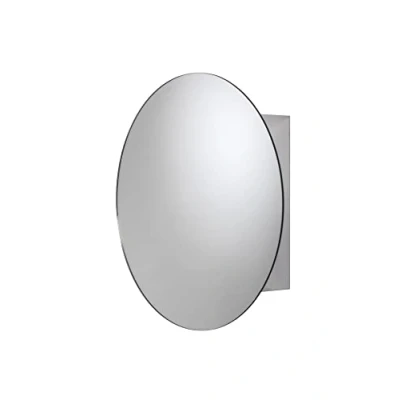 Image of Croydex Severn Bathroom Mirror Cabinets, Stainless Steel Cabinet, Ideal for Small Spaces, Supplied Fully Assembled, Wall Mounted cabinet with Fixed Internal Shelf, 11 x 50 50cm