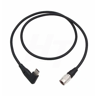 Image of HangTon PD QC Power Bank 12V USB C to Hirose 4 Pin Cable for Zoom F4 F8 F8N Pro Audio Recorder Right Angle 90 degree 60cm