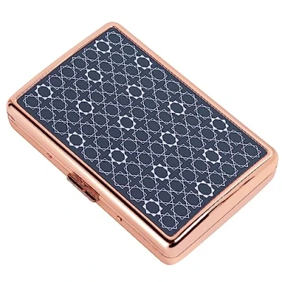 Image of EYIDADAE Elegant and Beautiful Metal Cigarette Case for Men Women Can Hold 16 Regular (King Size) or 100mm Cigarettes, Making It Perfect Daily Travel Use (Checkered Rose)