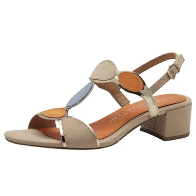 Image of Marco Tozzi Sandals, Women&#039;s, Size: 7, Biscuit Imitation leather/ textile