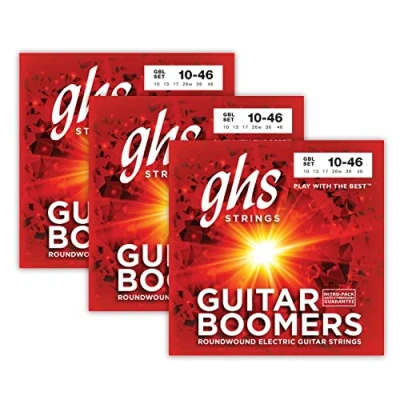 Image of GHS Strings GBL Guitar Boomers, Nickel Plated Electric Strings, Light (.010 .046), 3 Sets of