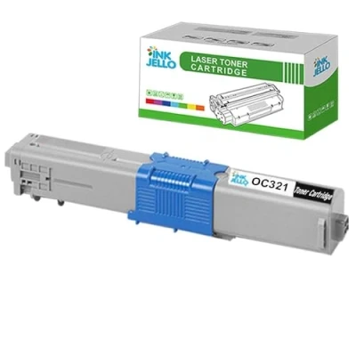 Image of InkJello Compatible Toner Cartridge Replacement for OKI C301 C301dn C321 C321dn MC332 MC332dn MC342 MC342dn MC342dnw MC342dw MC342w OC301 OC321BK (Black, Single Pack)