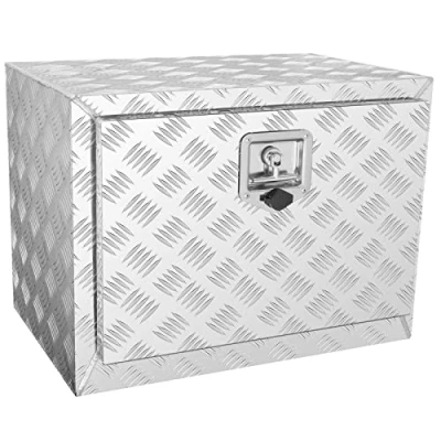 Image of VEVOR Underbody Truck Box, 24&quot;x14&quot;x16&quot; Pickup Storage Heavy Duty Aluminum Diamond Plate Tool Box with Lock and Keys, Waterproof Trailer T Handle Latch for Truck, Van,