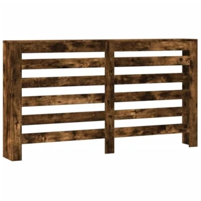Image of vidaXL Radiator Cover/Heater Shelf Smoked Oak Engineered Wood Modern Slatted Design Living Room Décor 149x20x82 cm