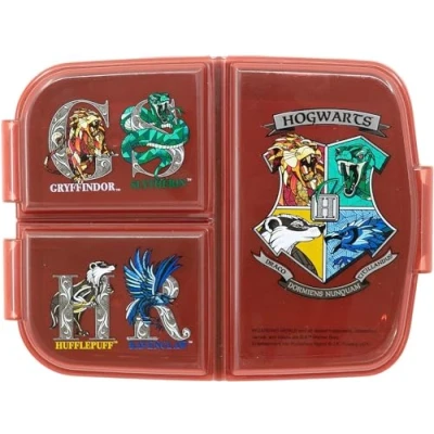 Image of Golddunes Cartoon Animation School Day Kids Character 3 Compartment Sandwich Lunch Box (Harry Potter Brown)