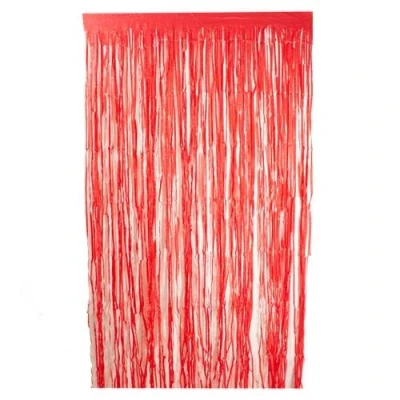 Image of Red Biodegradable Paper Fringe Door Curtain 1.9m x 99cm
