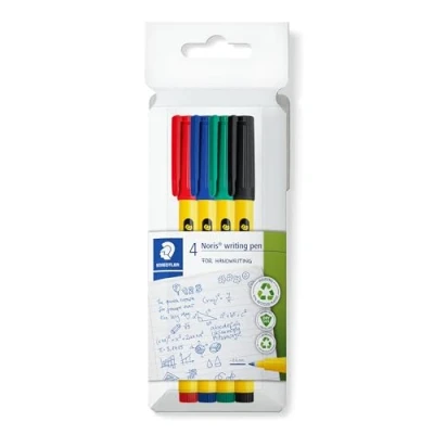 Image of STAEDTLER Noris Handwriting Pen 4 Assorted Colours Pack of 4, 307 C4