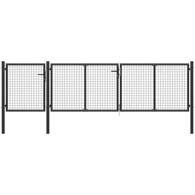 Image of vidaXL Garden Gate Steel 400x100 cm Anthracite