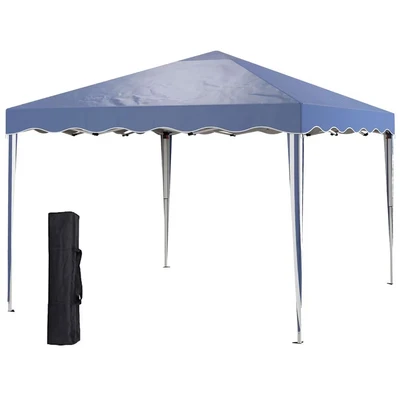 Image of Outsunny 3x3m Pop Up Gazebo Canopy Portable Tent Event Shelter with Carry Bag Blue