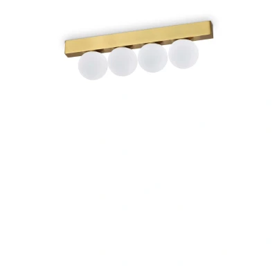 Image of Ping Pong 4 Light Globe Ceiling Brass 1000Lm 3000K