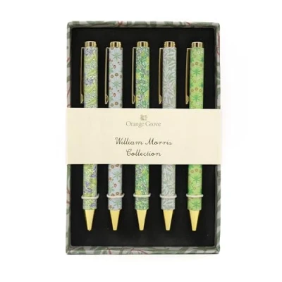 Image of Robert Frederick William Morris Mixed Design Ballpoint Pens in Gift Box Set of 5