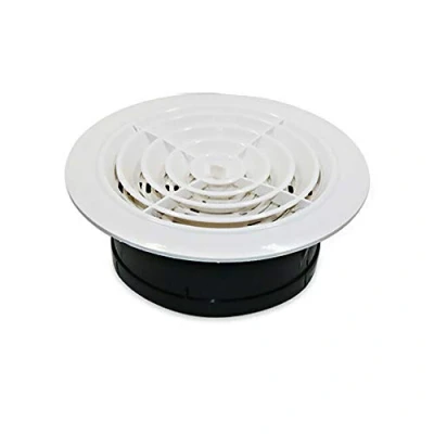 Image of Vogueing Tool Circular Air Vent Grille Covers Ventilation Cover ABS Plastic White &amp; Black Round Wall for Home Using (Rotating 150MM)